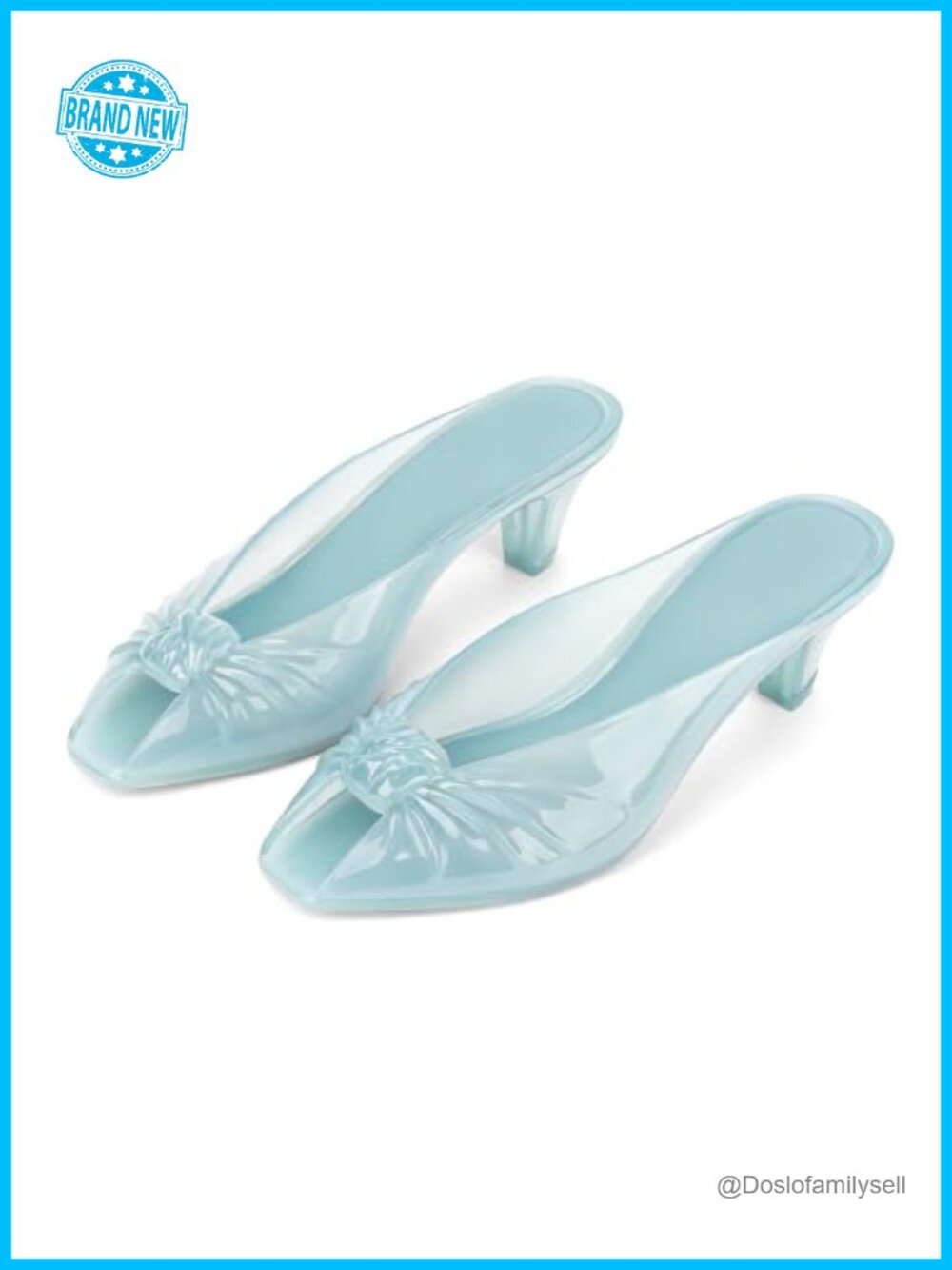 Jelly Kitten Heel Sandals Peep Toe Slip On Summer Waterproof Mule Heels